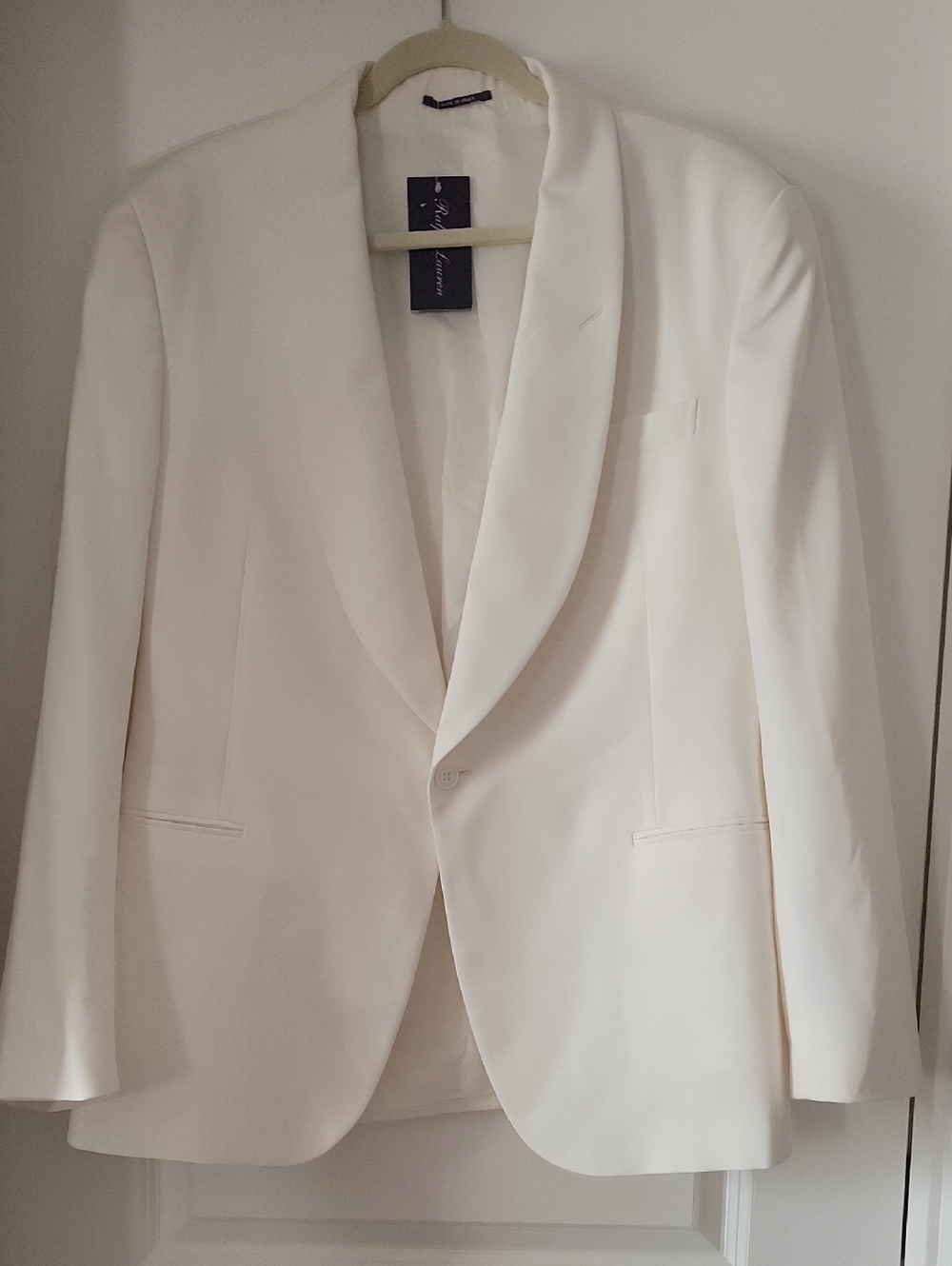 Ralph Lauren Cream Shawl Collar Tuxedo Jacket